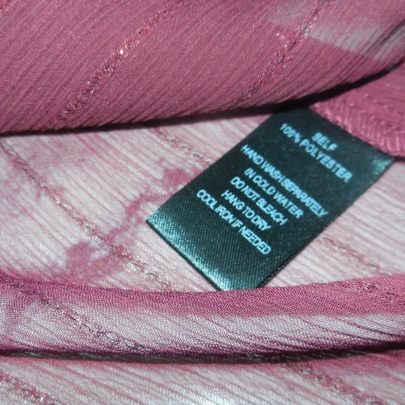 Blouse NWT SMALL ruffled gothic style see-through chiffon long sleeve dressy top - Picture 9 of 10